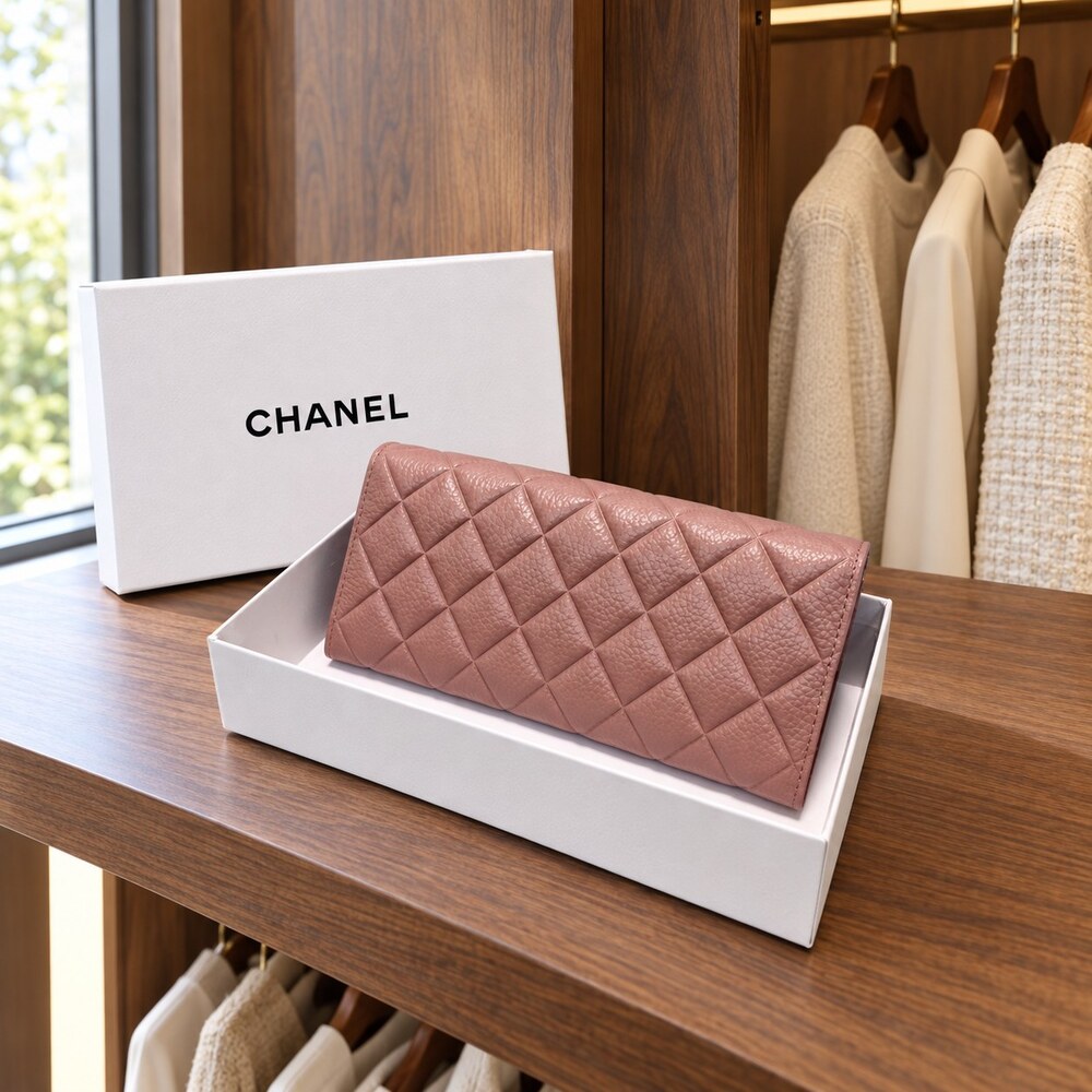 Chanel Classic Flap Long Wallet Pink Caviar Leather - Picture 4 of 6